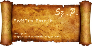 Szüts Patrik névjegykártya