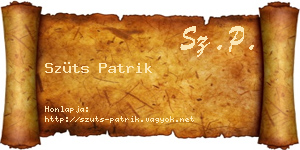 Szüts Patrik névjegykártya