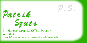 patrik szuts business card